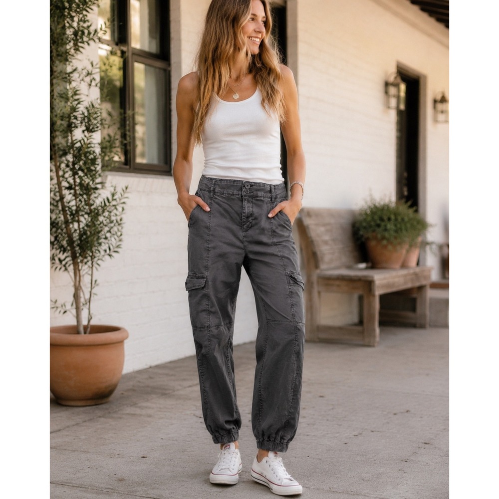 Sanctuary Standard Surplus Cargo Joggers Charcoal Gray Women 29 Relaxed Utility